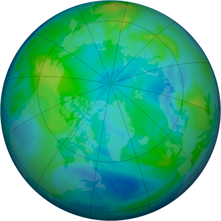 Arctic ozone map for 31 October 2012